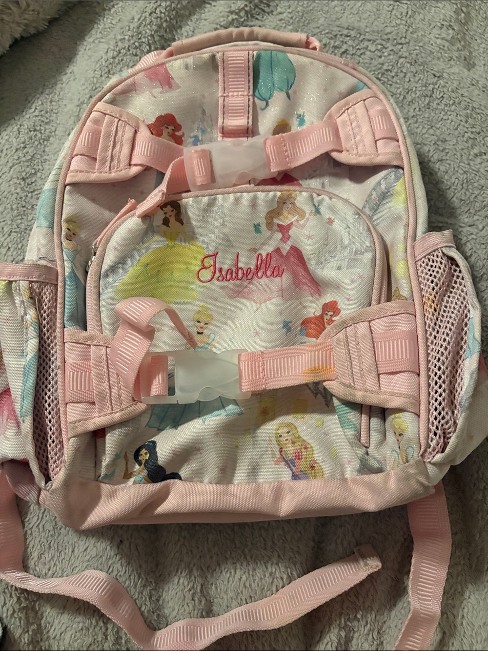 Pottery barn Pink Princess Backpack with 'Isabella' size small